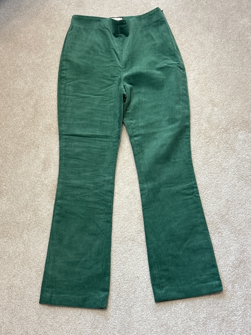 Tuckernuck Dark Green Corduroy Cropped Flare Pants